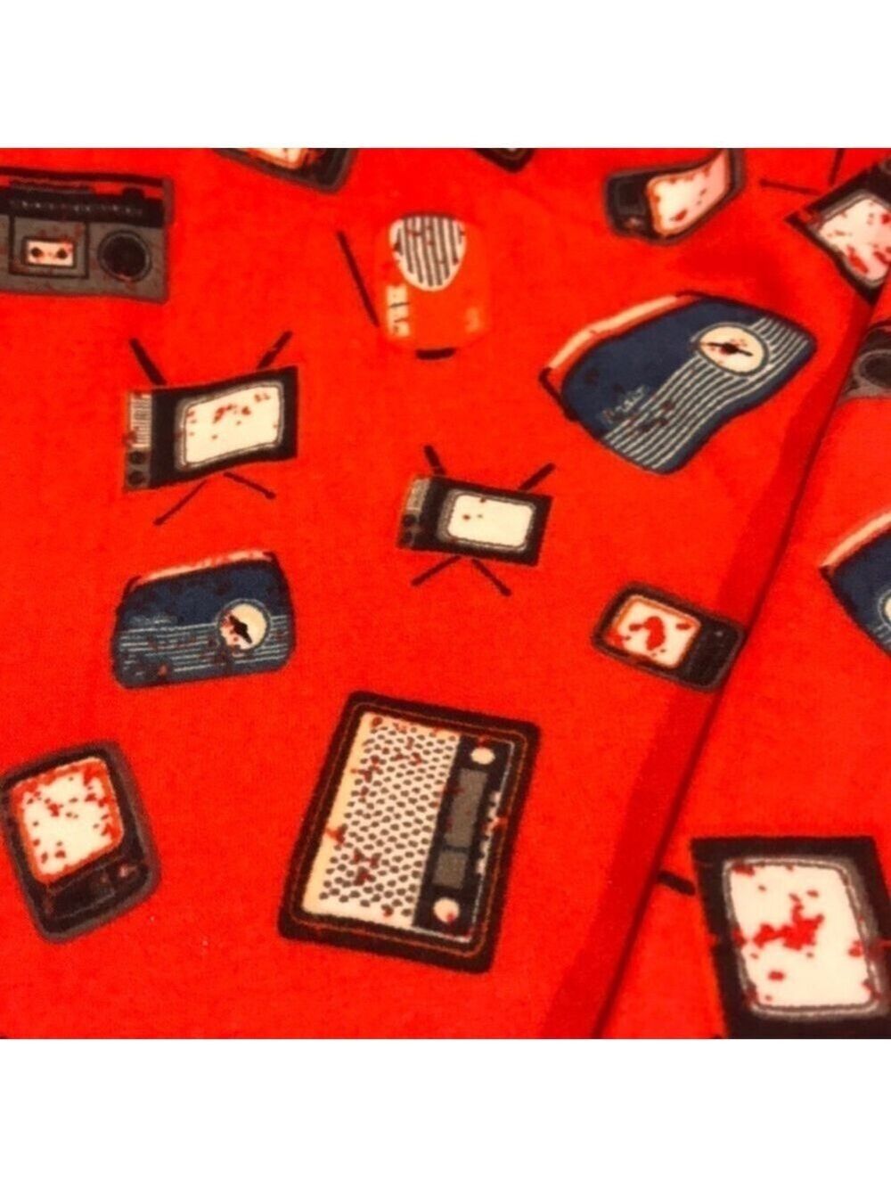 LuLaroe Red Leggings With Radios and Boomboxes NEW - Picture 4 of 7